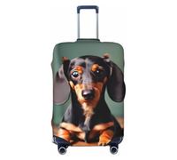 GUOLGP Housse de valise universelle avec imprimé teckel mignon Duggee - Housse élastique lavable double face, Noir , M