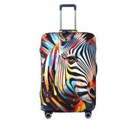 GUOLGP Housse de valise universelle avec imprimé zèbre abstrait, élastique, lavable, double face, Noir , XL