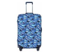 GUOLGP Housse de valise universelle avec motif baleine - Housse élastique lavable double face, Noir , M