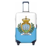 GUOLGP Housse de valise universelle avec motif drapeau de Saint-Marin, élastique, lavable, double face, Noir , XL