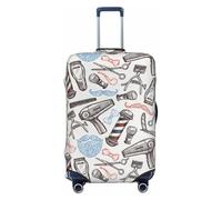 GUOLGP Housse de valise universelle élastique lavable double face Motif imprimé Barber Supplies, Noir , L