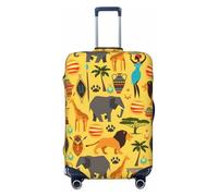GUOLGP Housse de Valise Universelle Imprimé Éléphant d'Afrique Housse de Valisage Élastique Lavable Housse de Voyage avec Double Face, Noir , M