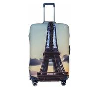GUOLGP Housse de valise universelle imprimée Tour Eiffel - Élastique - Lavable - Double face, Noir , S