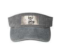 GUOLGP Intéressant Squelette Imprimé Chapeau Mode pour Sports Activités de Plein Air Casquette de Baseball Lavé Vintage Classique, gris, Taille unique