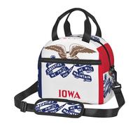 GUOLGP Iowa State Sac à déjeuner isotherme avec bandoulière réglable pour l'école, le travail, les voyages, les pique-niques