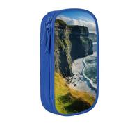 GUOLGP Ireland Outdoors County Clare The Cliffs Trousse à crayons fonctionnelle multi-compartiments pour fournitures scolaires Accès facile, bleu, Taille unique, Poche de rangement