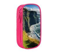 GUOLGP Ireland Outdoors County Clare The Cliffs Trousse à crayons fonctionnelle multi-compartiments pour fournitures scolaires Accès facile, rose, Taille unique, Poche de rangement