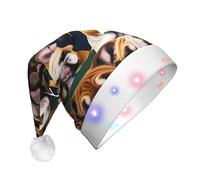 GUOLGP Joli chapeau de Noël avec imprimé bouledogue anglais pour fêtes de fin d'année, fêtes de Noël, Nouvel An