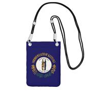 GUOLGP Kentucky State Sac à bandoulière pour téléphone portable Motif drapeau de l'État du Kentucky Mode Slim Léger pour voyage, course à pied, randonnée, shopping, Noir , Taille unique