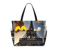 GUOLGP Magnifique sac fourre-tout imperméable avec imprimé Tour Eiffel Paris, multi-poches, pliable, léger, pour les aventures en plein air