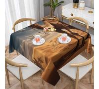 GUOLGP Nappe carrée imprimée sable du désert camel pour salle à manger, cuisine, fête de mariage, extérieur et intérieur, décoration de table