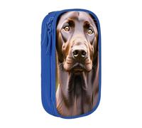 GUOLGP Pochettes à crayons fonctionnelles avec plusieurs compartiments de rangement pour fournitures scolaires et accès facile Motif labrador retriever Marron, bleu, Taille unique, Poche de rangement