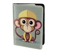 GUOLGP Portefeuille léger et sécurisé avec imprimé singe mignon unisexe pour passeport, voyage, famille, vacances, documents
