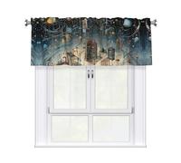 GUOLGP Rideaux de fenêtre imprimés physiques 137 x 45 cm pour cuisine, salle de bain, buanderie, décoration d'intérieur