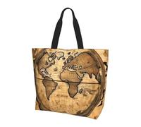 GUOLGP Sac à bandoulière élégant de grande capacité avec imprimé carte du monde antique