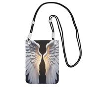 GUOLGP Sac à bandoulière pour téléphone avec imprimé ailes d'ange - Tendance - Léger - Pour voyage, course à pied, randonnée, shopping, Noir , Taille unique