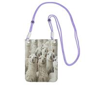 GUOLGP Sac à bandoulière pour téléphone portable avec imprimé lama mignon et léger pour voyage, course à pied, randonnée, shopping, violet, Taille unique
