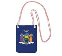 GUOLGP Sac à bandoulière pour téléphone portable imprimé drapeau de l'État de New York - Tendance - Léger - Pour voyage, course à pied, randonnée, shopping, rose, Taille unique