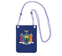 GUOLGP Sac à bandoulière pour téléphone portable imprimé drapeau de l'État de New York - Tendance - Léger - Pour voyage, course à pied, randonnée, shopping, violet, Taille unique