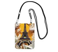 GUOLGP Sac à bandoulière pour téléphone portable imprimé Tour Eiffel Paris Mode Fin Léger pour Voyage Course Randonnée Shopping, Noir , Taille unique