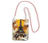GUOLGP Sac à bandoulière pour téléphone portable imprimé Tour Eiffel Paris Mode Fin Léger pour Voyage Course Randonnée Shopping, rose, Taille unique