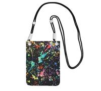 GUOLGP Sac à bandoulière tendance et léger avec impression de peinture colorée pour voyage, course à pied, randonnée, shopping, Noir , Taille unique