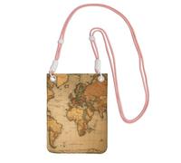 GUOLGP Sac à bandoulière tendance et léger avec imprimé carte du monde pour voyage, course à pied, randonnée, shopping, rose, Taille unique