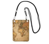 GUOLGP Sac à bandoulière tendance et léger avec imprimé carte du monde pour voyage, course à pied, randonnée, shopping, Noir , Taille unique