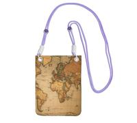 GUOLGP Sac à bandoulière tendance et léger avec imprimé carte du monde pour voyage, course à pied, randonnée, shopping, violet, Taille unique