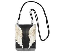 GUOLGP Sac à bandoulière tendance et léger avec plumes d'ange pour voyage, course à pied, randonnée, shopping, Noir , Taille unique