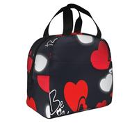 GUOLGP Sac à déjeuner isotherme imprimé Happy Valentine's Day pour adulte Fonctionnalité Pratique Périodes prolongées Température