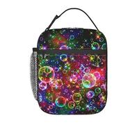 GUOLGP Sac à déjeuner pratique avec imprimé étoiles arc-en-ciel coloré pour pique-nique, collations, boissons, travail, école, voyage