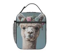 GUOLGP Sac à déjeuner pratique avec imprimé « I Love Alpagas » pour pique-nique, collations, boissons, travail, école, voyage
