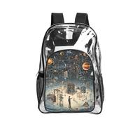 GUOLGP Sac à dos transparent imprimé physique pour enfants, adolescents, adultes, pour l'école, la randonnée, la gym, le campus, les trajets