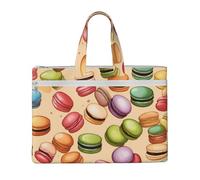 GUOLGP Sac fourre-tout en toile avec imprimé macaron biscuit - Grande capacité - Pour livres, fournitures de bureau, travail, voyage, shopping