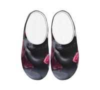 GUOLGP Spa Stone And Rose Flowers Print Cute Washable House Slippers with TPR Sole Unisex Indoor Outdoor Travel Shoes