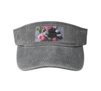 GUOLGP Spa Stone and Rose Flowers Print Fashion Hat for Sports Outdoor Activities Washed Baseball Cap Vintage Classic, gris, Taille unique