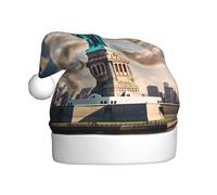 GUOLGP Statue de la Liberté à NYC - Chapeau de Noël festif - Chapeau de Père Noël - Unisexe - Accessoire de costume de fête de Noël
