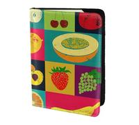 GUOLGP Style artistique imprimé fruits élégant unisexe passeport voyage famille vacances document portefeuille léger sécurisé