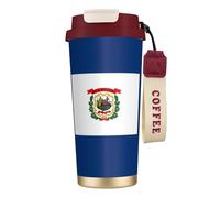 GUOLGP Tasse de voyage en acier inoxydable avec drapeau de l'État de Virginie-Occidentale pour bureau, école, camping