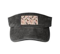 GUOLGP Teckel Imprimé Mode Chapeau pour Sports Activités de Plein Air Casquette de Baseball Délavé Vintage Classique, Noir , Taille unique