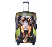 GUOLGP Teckel Weiner Housse de protection lavable avec fermeture éclair dissimulée Motif chien, blanc, XL