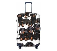 GUOLGP Teckel Weiner Housse de valise universelle élastique lavable double face Motif chien, Noir , M