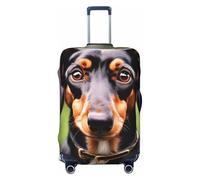 GUOLGP Teckel Weiner Housse de valise universelle élastique lavable double face Motif chiens, Noir , M