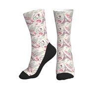 GUOLGP The Paris Tower And A Bicycle Print Chaussettes de sport unisexes noires confortables respirantes pour course à pied gym entraînement