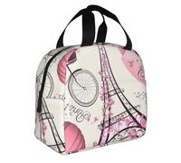 GUOLGP The Paris Tower and a Bicycle Print Sac à déjeuner isotherme pour adulte Fonctionnalité Pratique