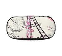 GUOLGP The Paris Tower and A Bicycle Print School Students Zipper Pouch Pencil Case Office Supplies Feature Storage