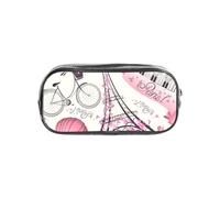 GUOLGP The Paris Tower and a Bicycle Print Students Boys Girls Clear Pencil Case Transparent Stationery Organizer Pouch Bag