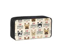 GUOLGP Trousse à crayons avec imprimé « I Love French Bulldog » - Pour adultes - Simple et spacieuse