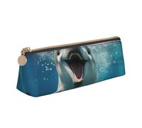 GUOLGP Trousse à crayons élégante avec imprimé dauphin drôle - Grande capacité - 21 x 5,6 x 6,1 cm - Pochette triangulaire - Essentiels quotidiens